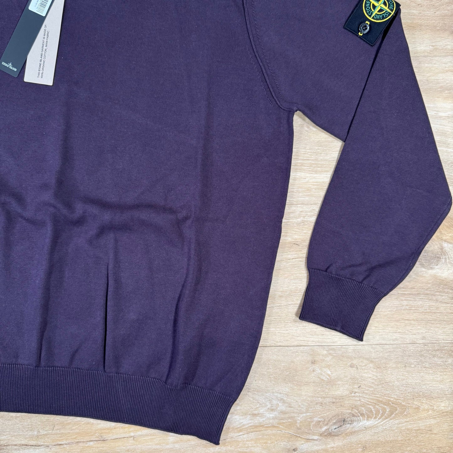 Stone Island Soft Organic Cotton Crewneck Jumper in Burgundy
