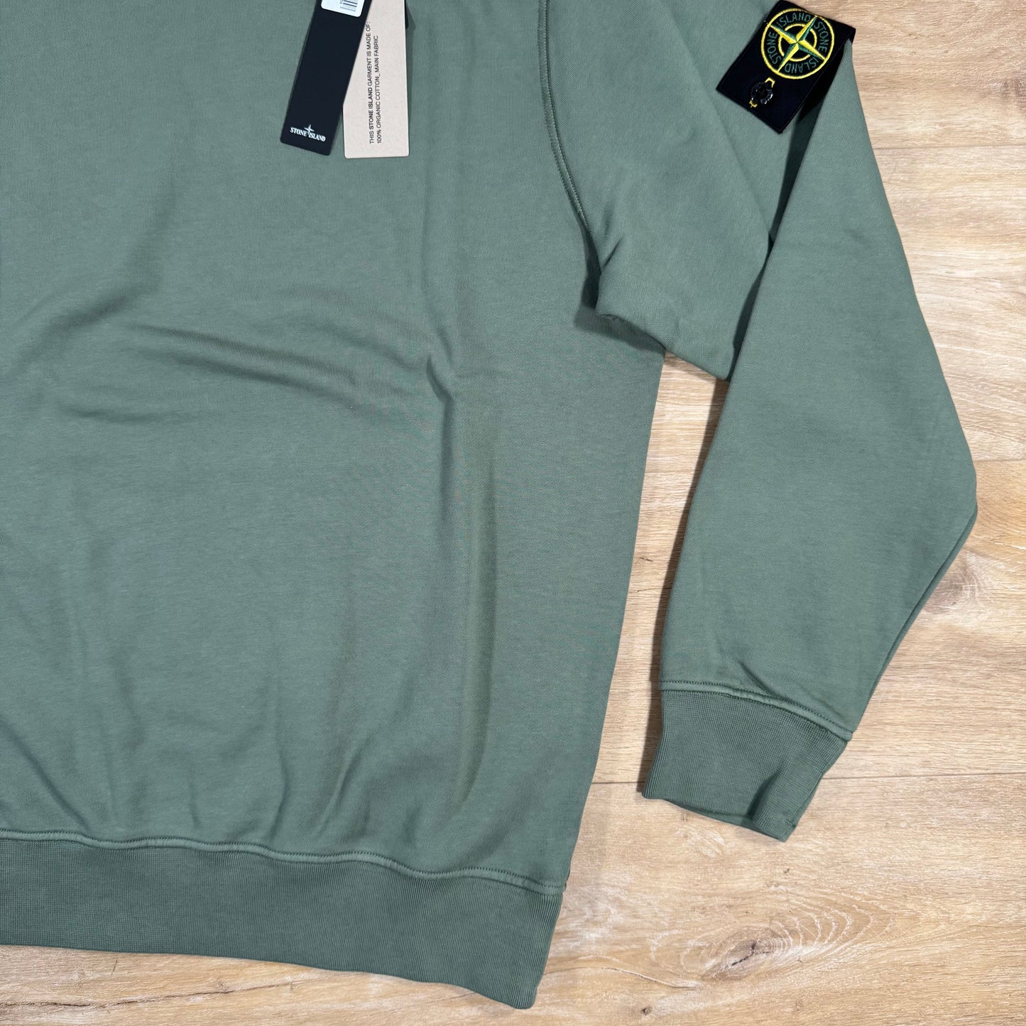 Stone Island Organic Cotton Fleece Sweatshirt in Musk Green