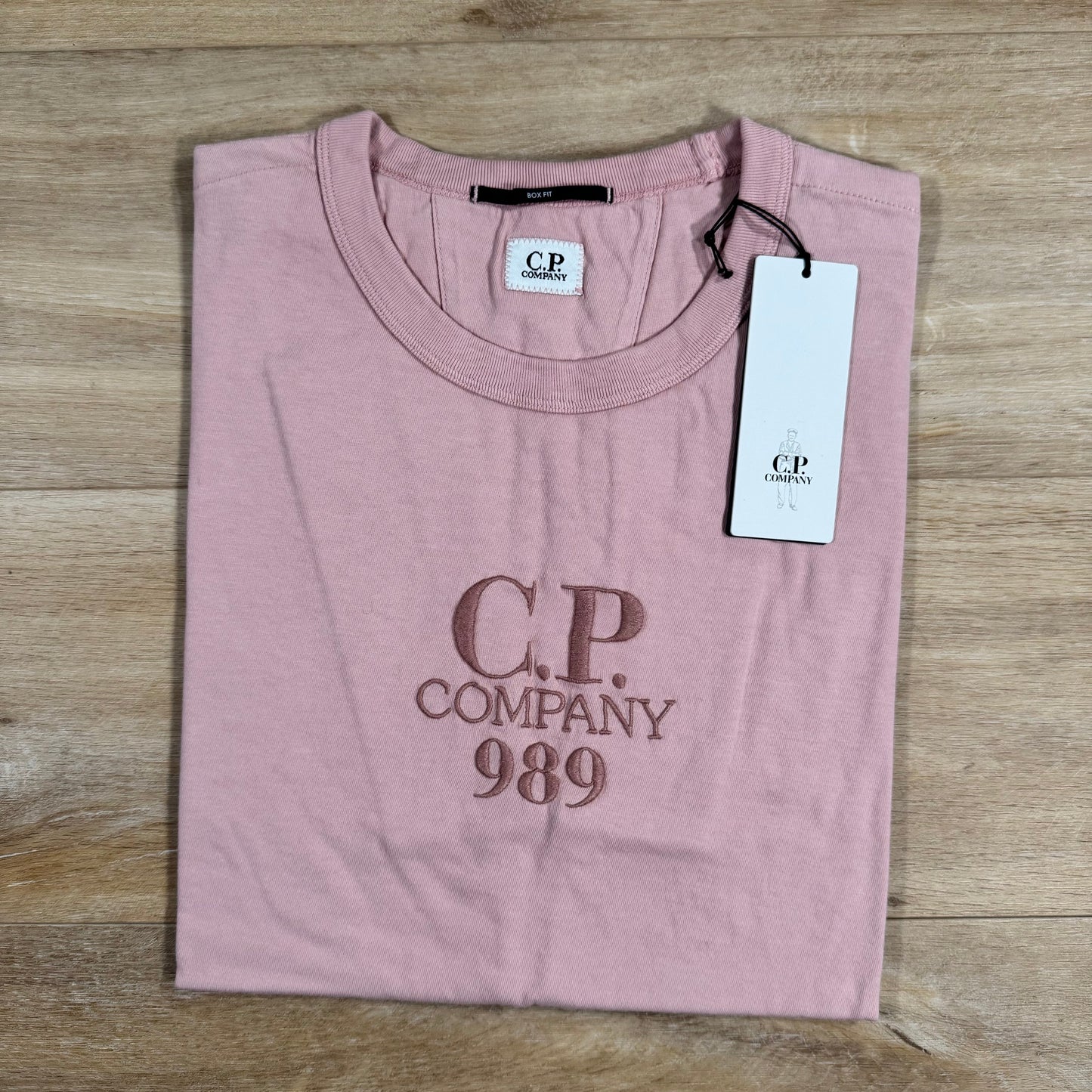 CP Company 20/1 Jersey Boxy Logo T-Shirt in Misty Rose - Pink