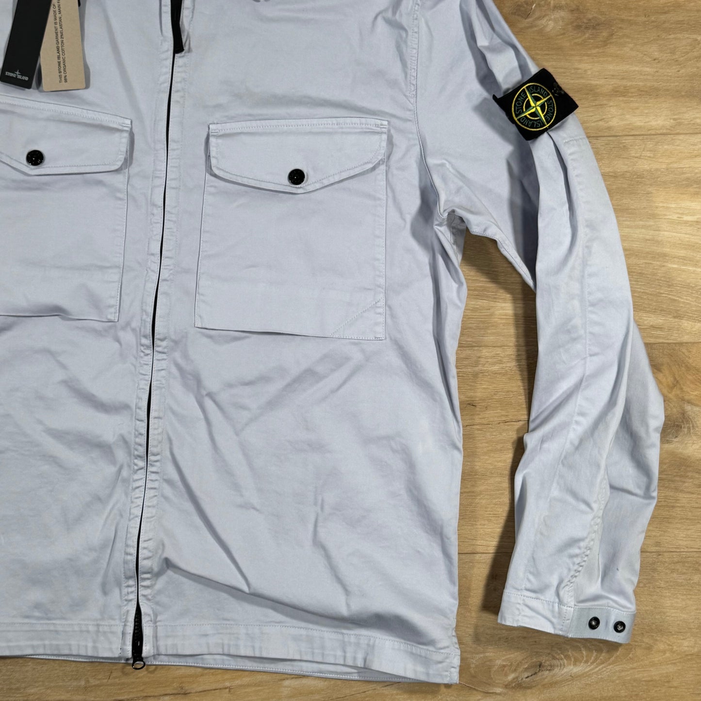 Stone Island Organic Stretch Cotton Overshirt in Lilac