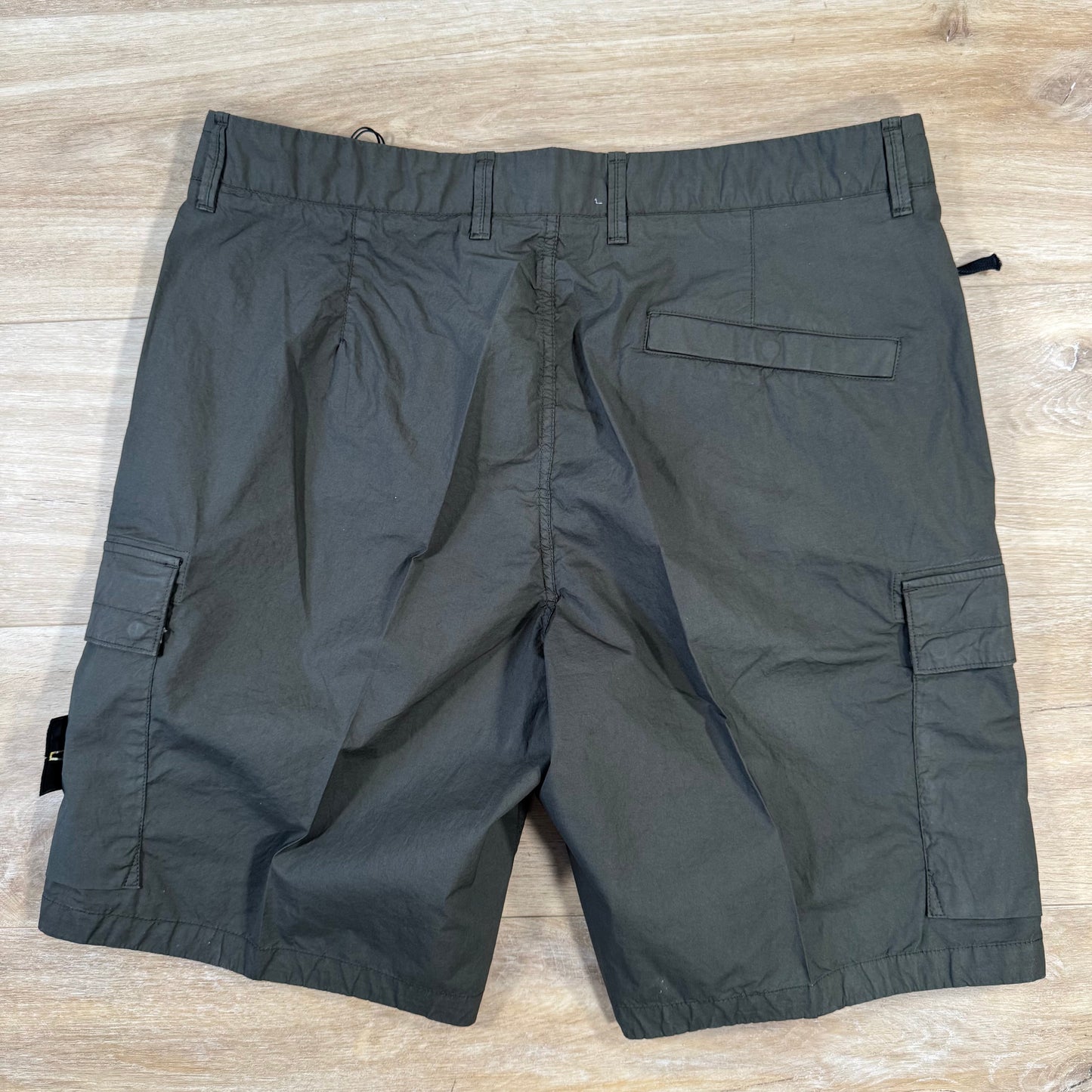 Stone Island Stretch Tela Cargo Bermuda Shorts in Military Green