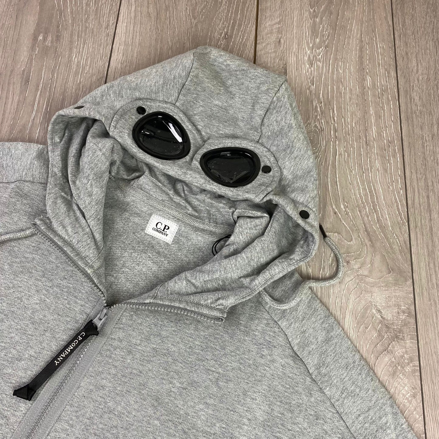 CP Company Raised Fleece Goggle Hoodie - Grey