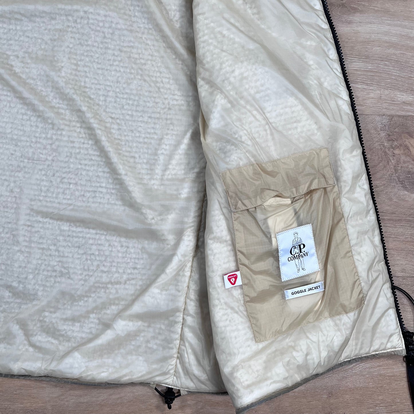 CP Company Nada Shell Goggle Padded Gilet in Pistachio Shell