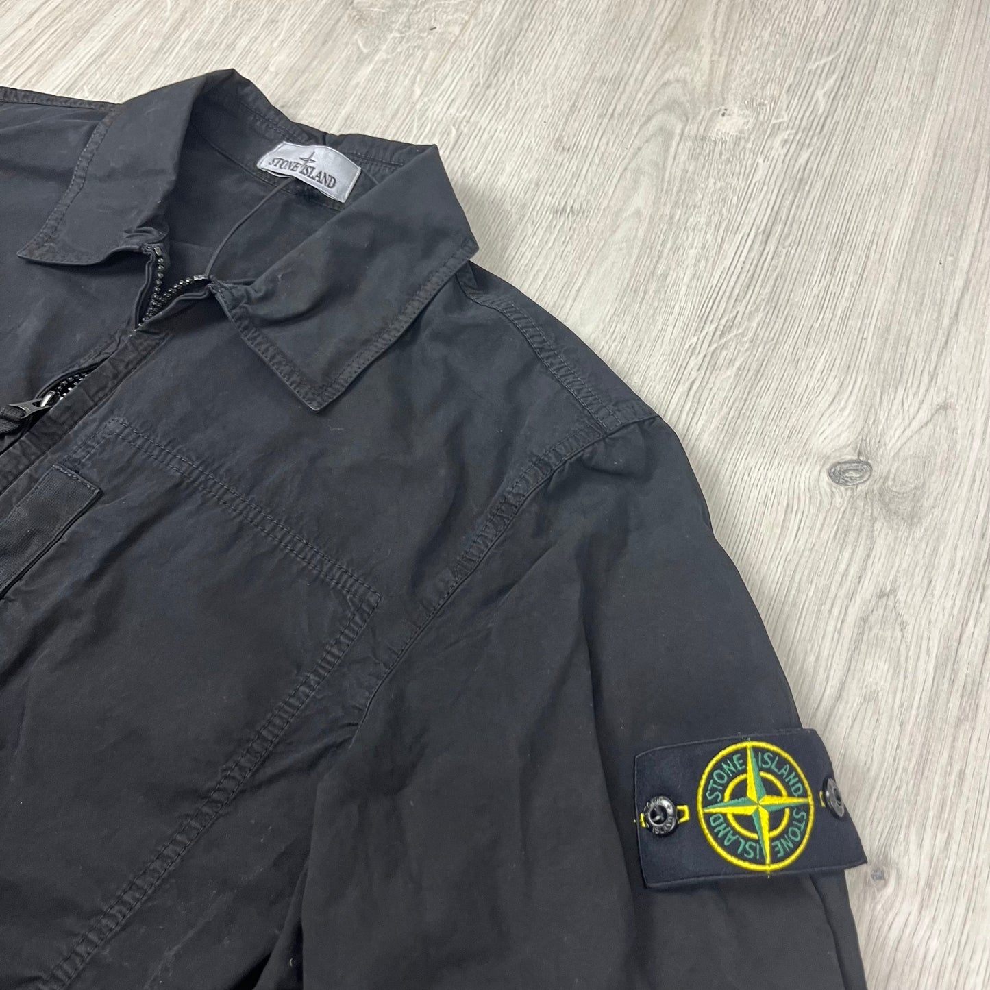 Stone Island Zip Overshirt - Black