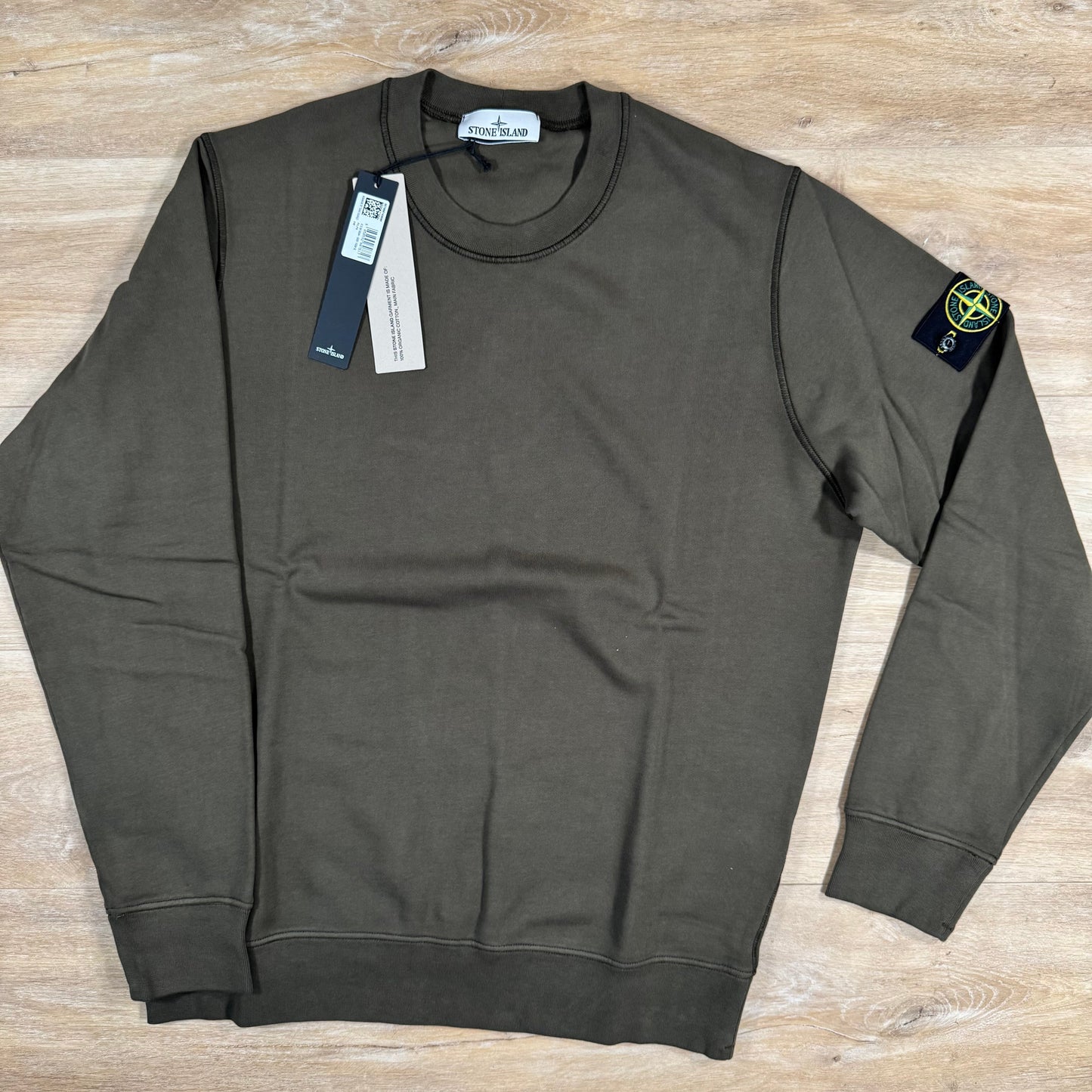 Stone Island Organic Cotton Fleece Sweatshirt in Military Green