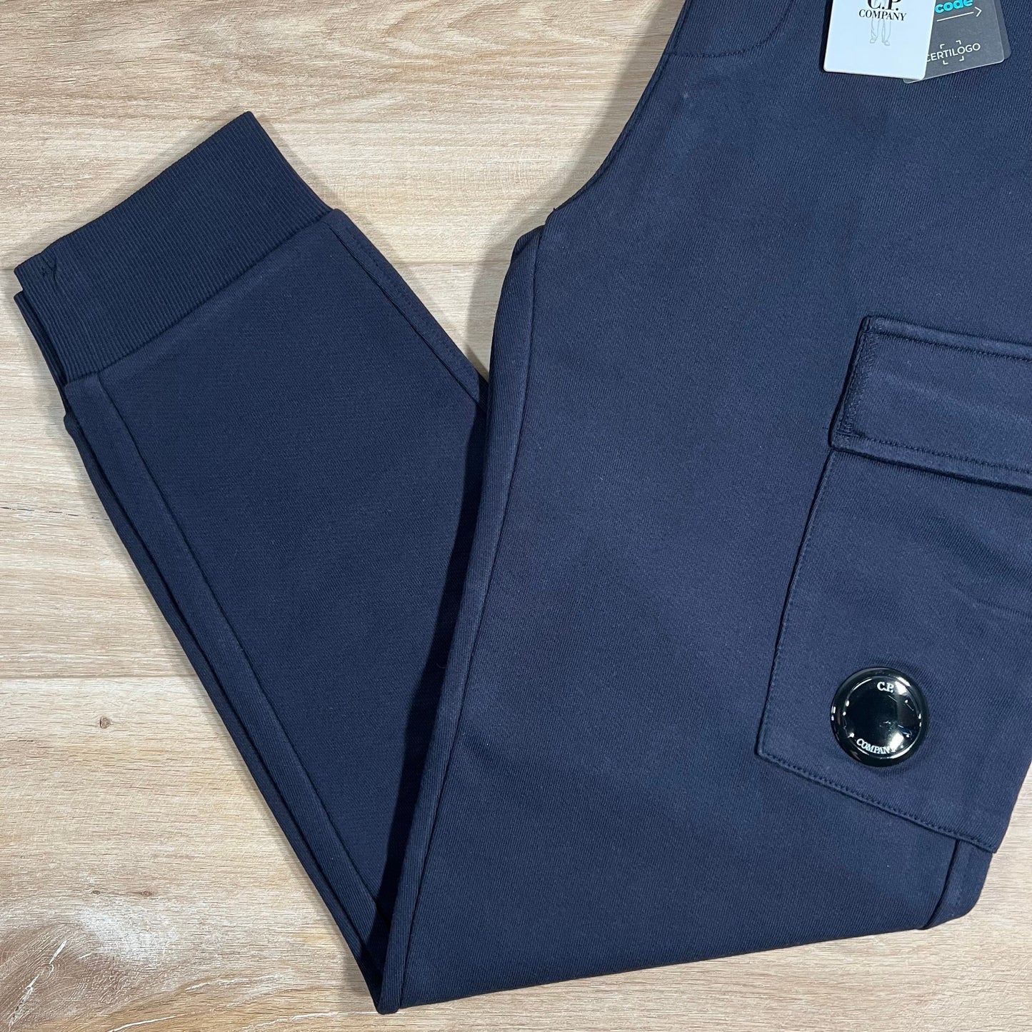 CP Company Diagonal Raised Fleece Lens Sweatpants in Navy