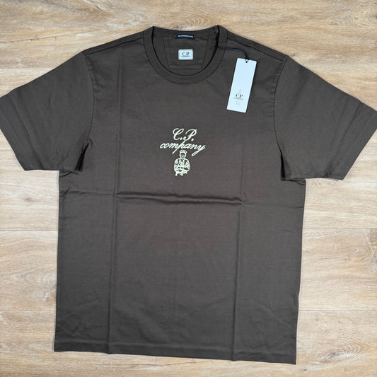 CP Company 30/2 Twisted Embroidery T-Shirt in Ivy Green