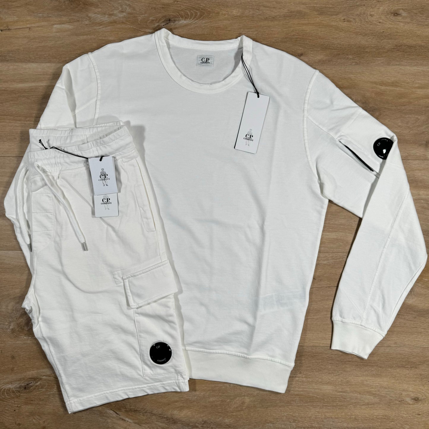 CP Company Light Fleece Lens Tracksuit in White