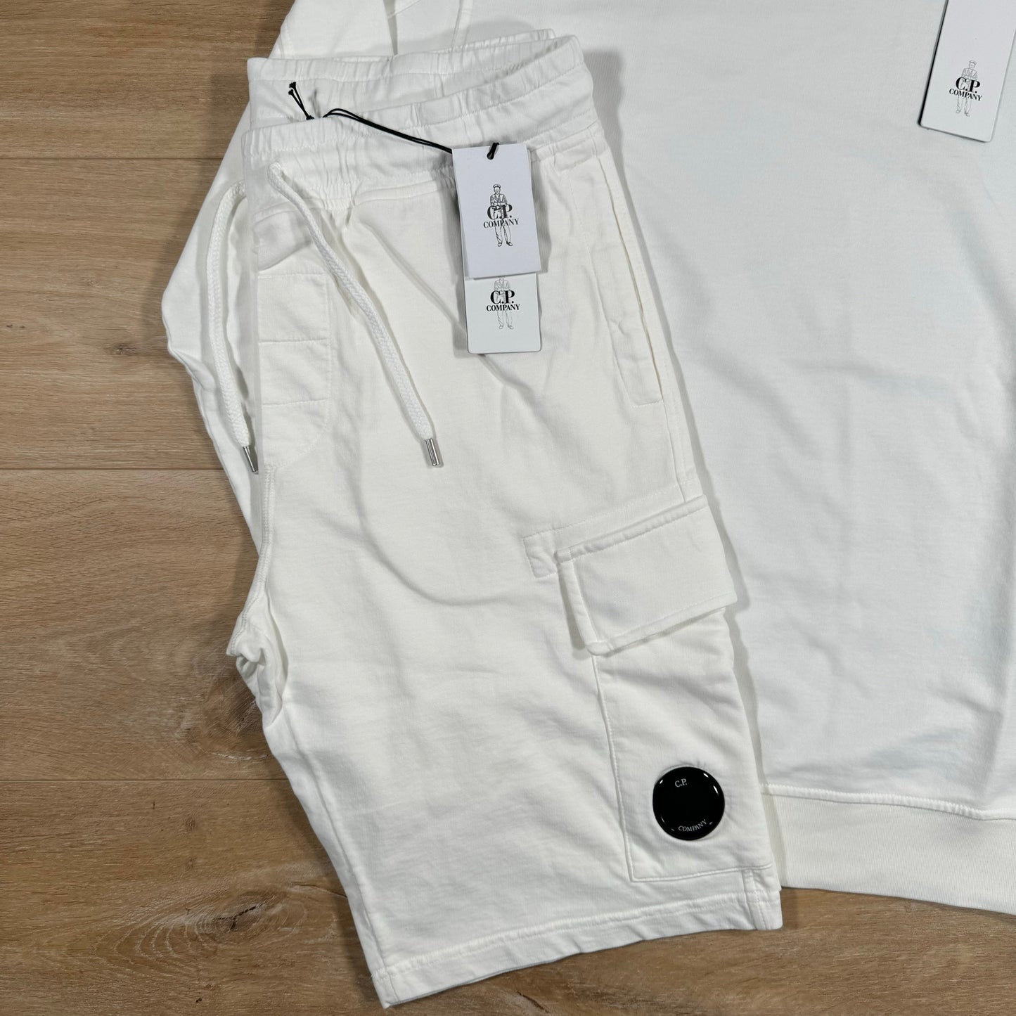 CP Company Light Fleece Lens Tracksuit in White