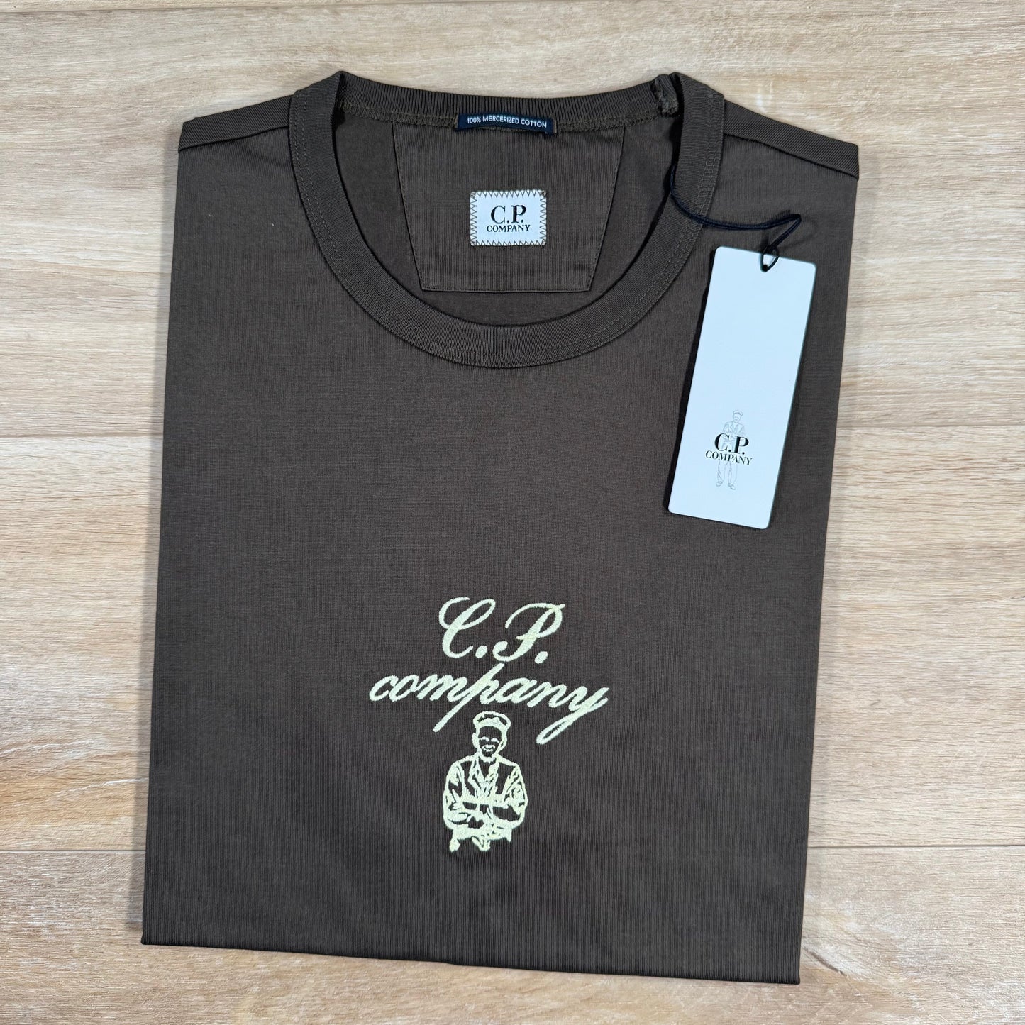 CP Company 30/2 Twisted Embroidery T-Shirt in Ivy Green