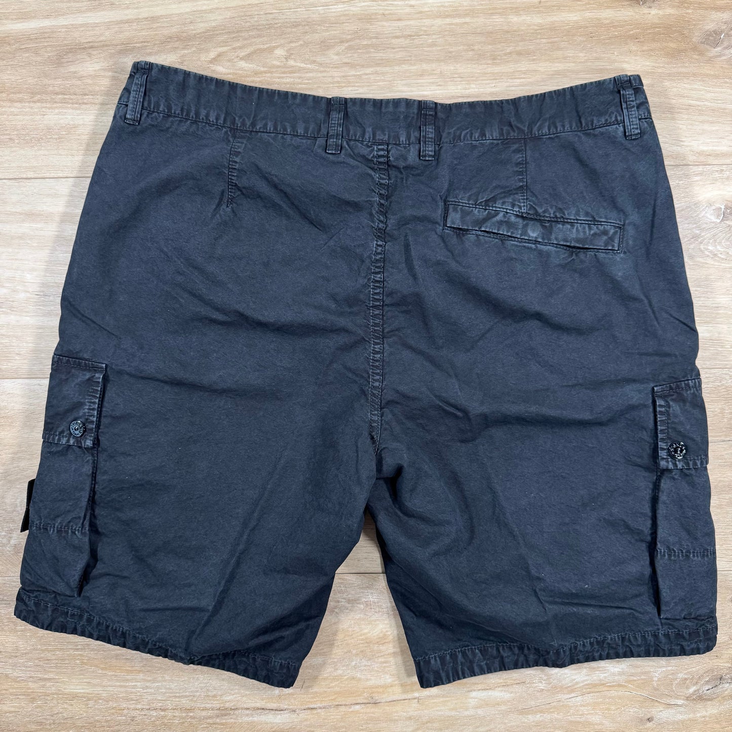 Stone Island Brushed Cotton Cargo Bermuda Shorts in Black