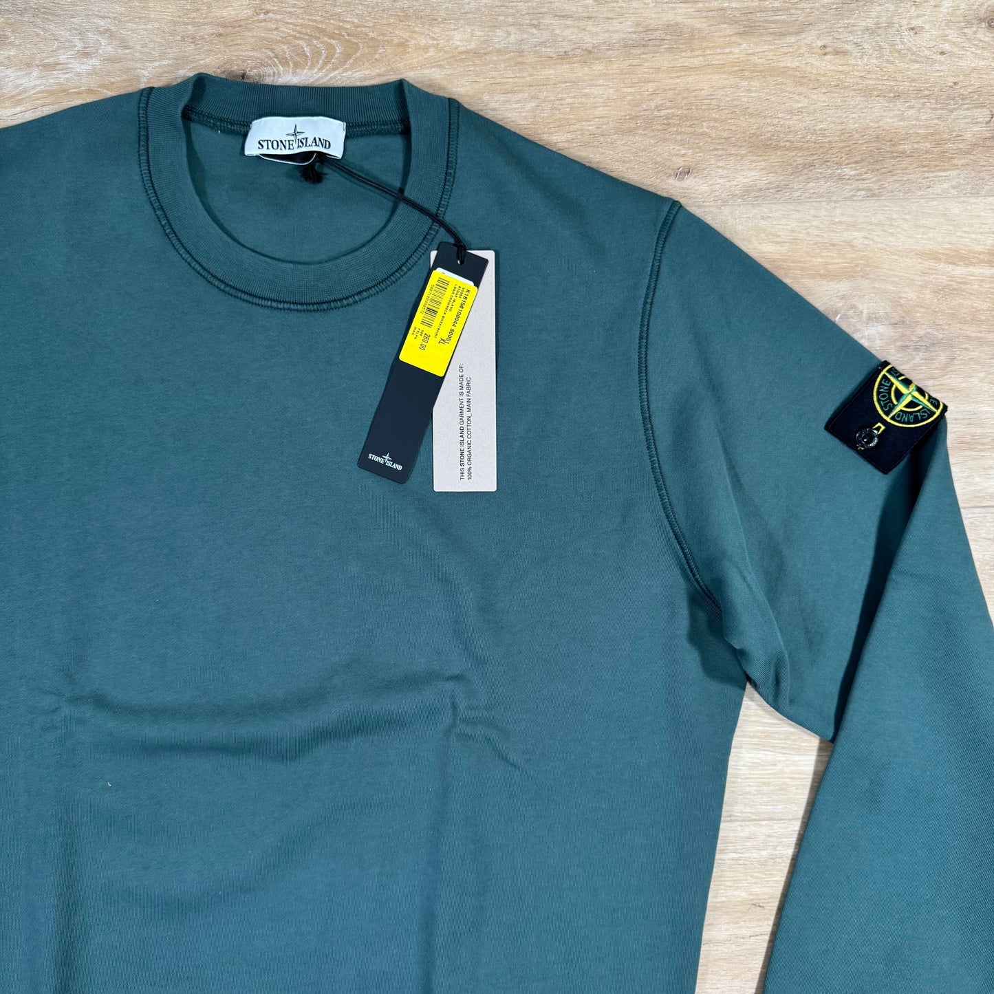 Stone Island Organic Cotton Fleece Sweatshirt in Bottle Green