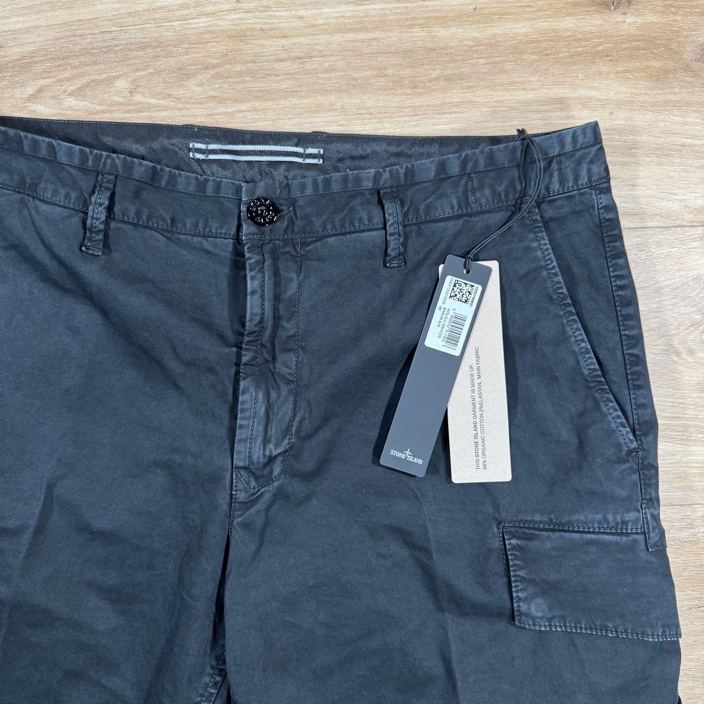 Stone Island Stretch Twill Cargo Shorts in Black