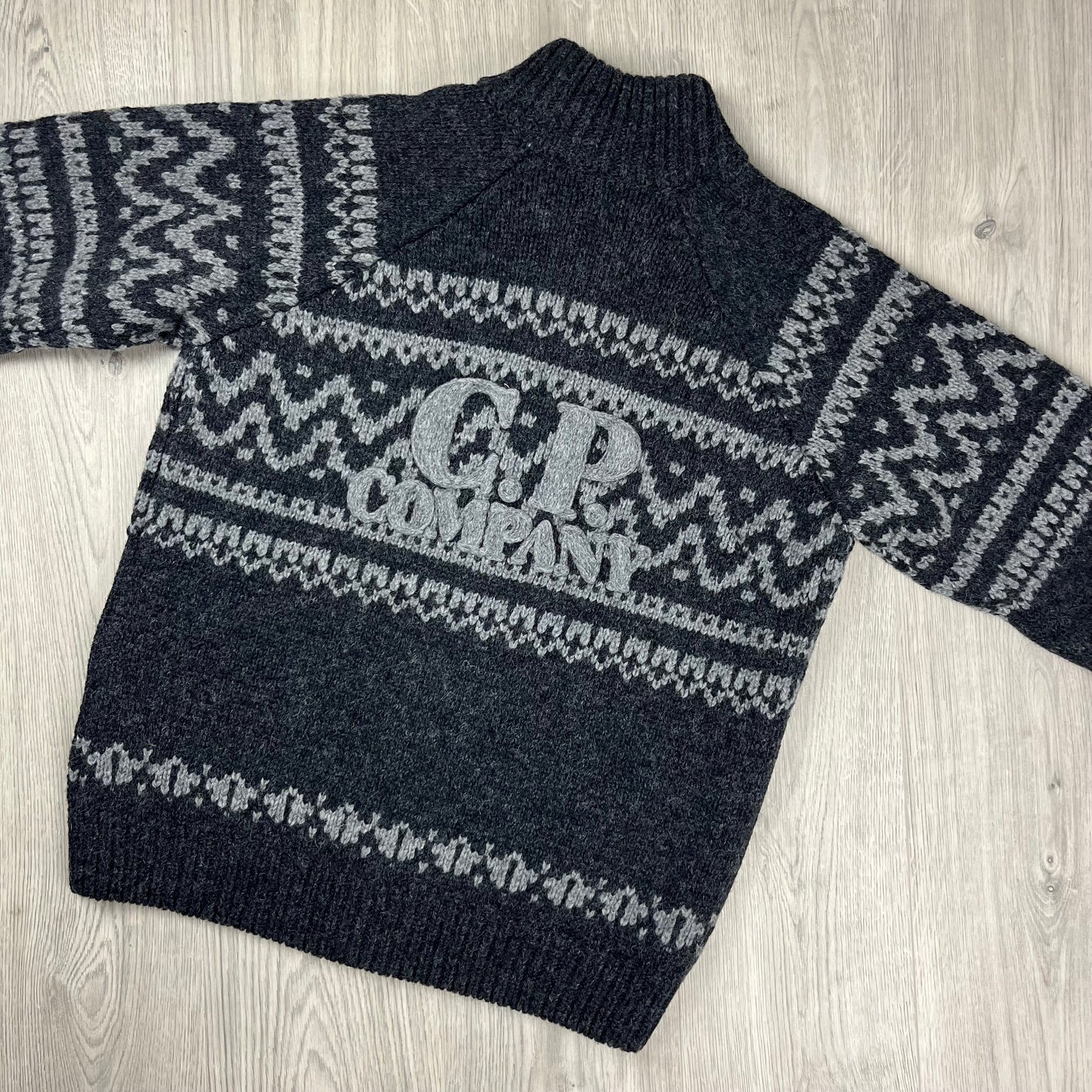 CP Company Jacquard Wool Fleece - Black