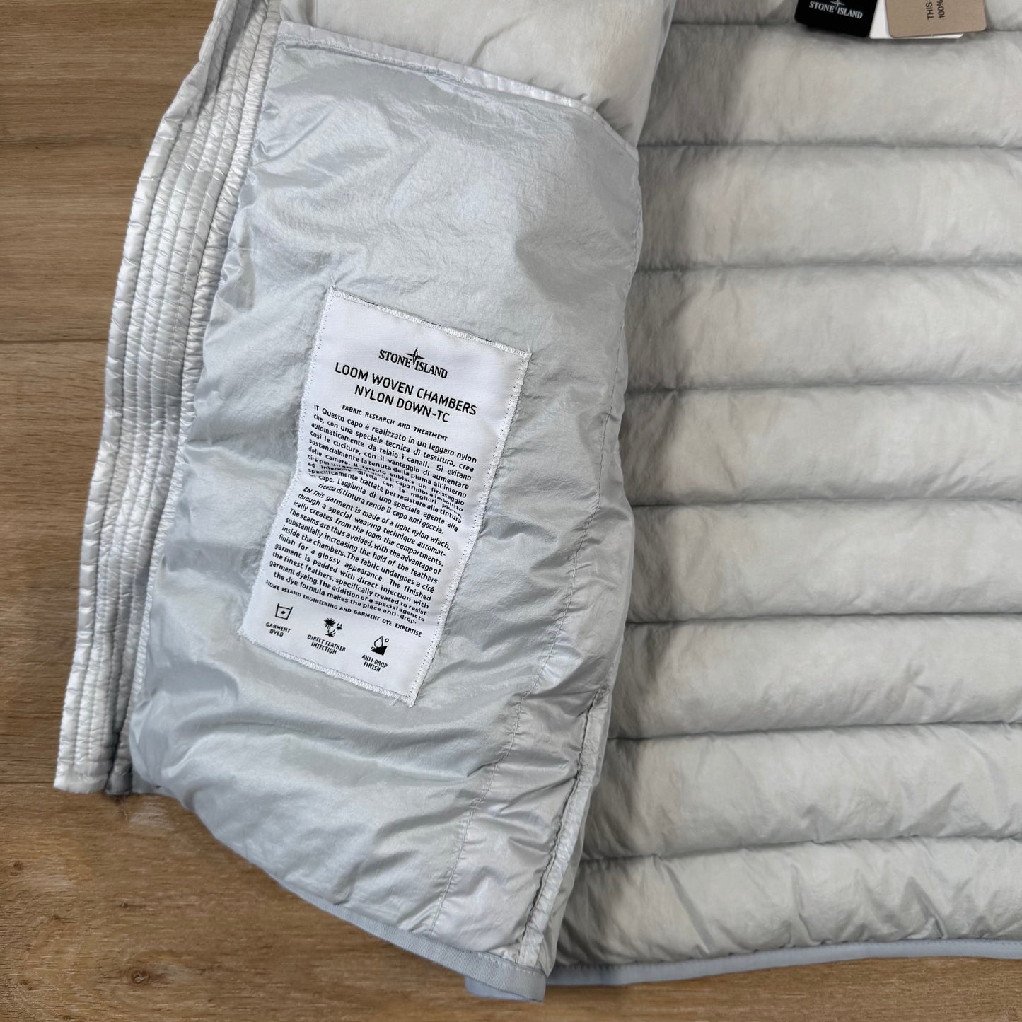 Stone Island Loom Woven Nylon Down-TC Jacket in Sky Blue