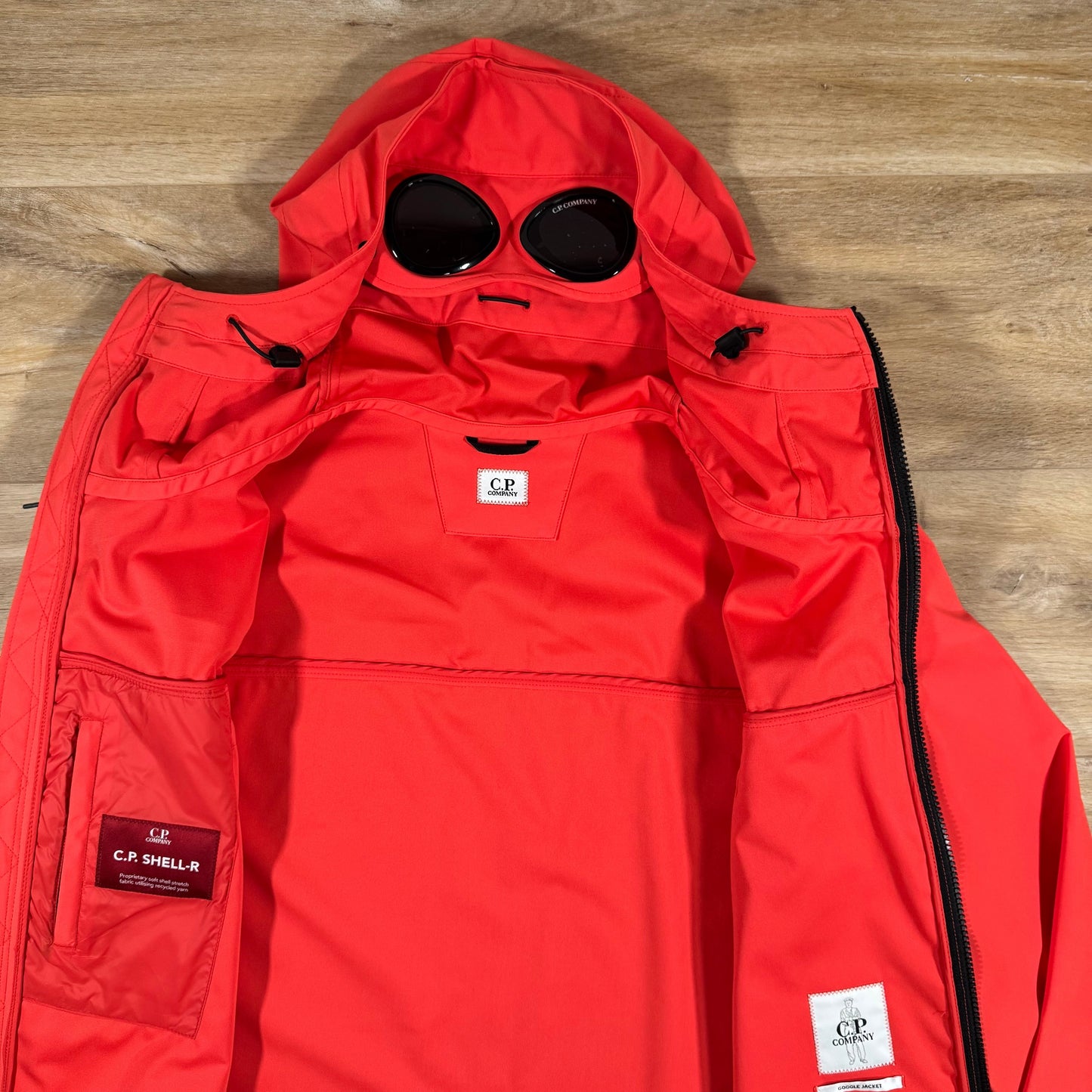 CP Company Shell-R Goggle Jacket in Poinciana Orange