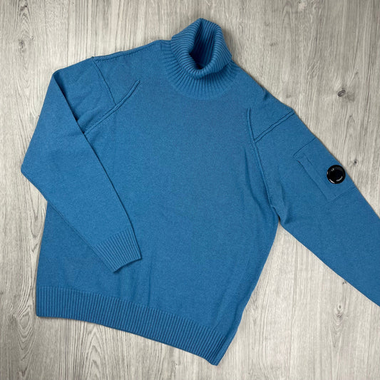 CP Company Knit Turtle Neck - Aegean Blue