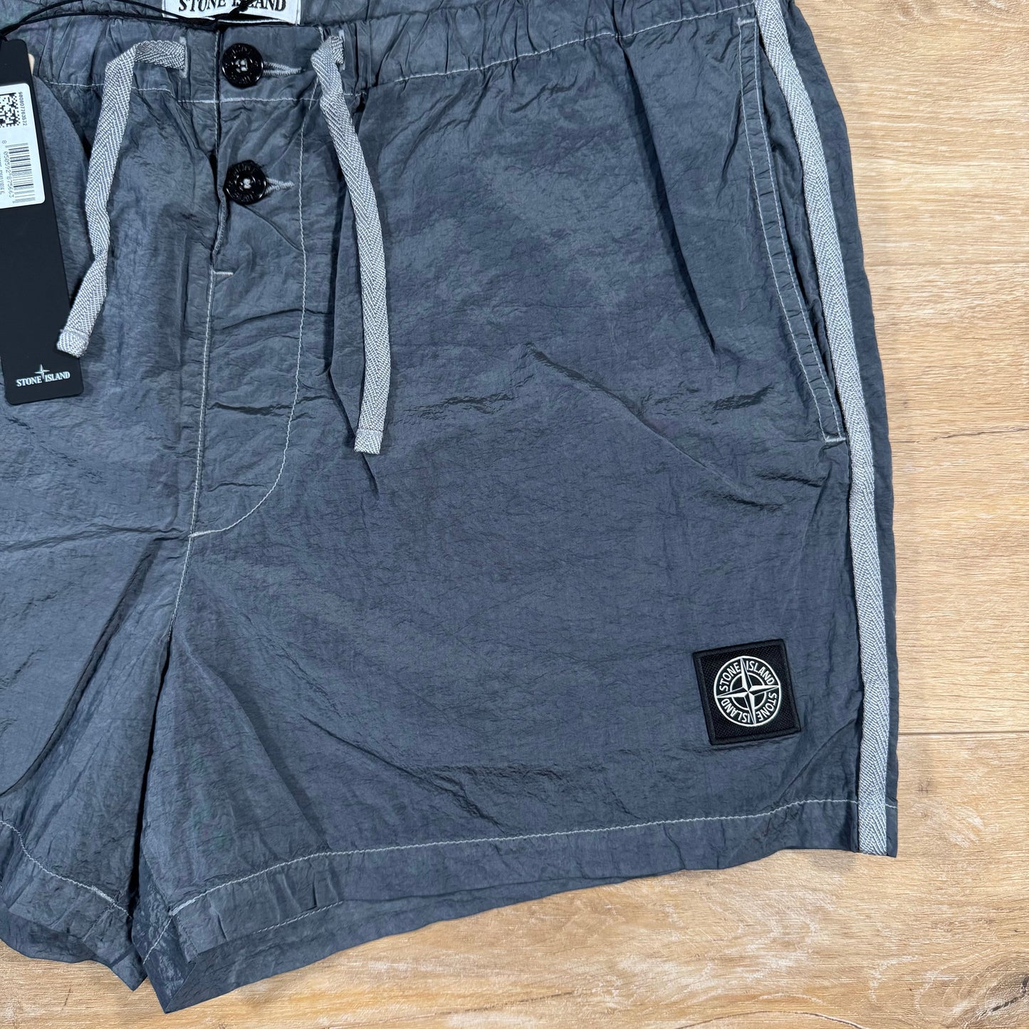 Stone Island Nylon Metal Button Swim Shorts in Avio Blue