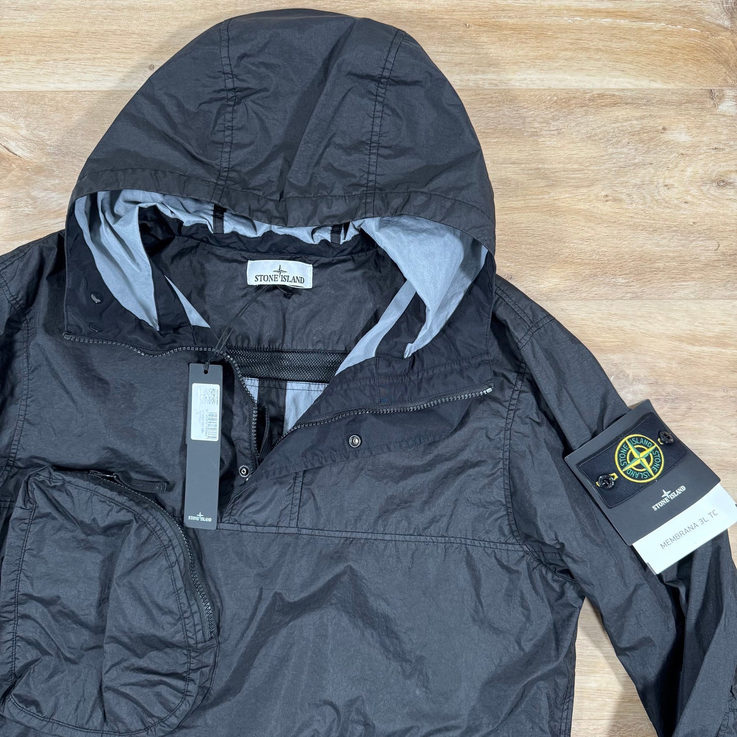Stone Island Membrana 3L TC Anorak Jacket in Black