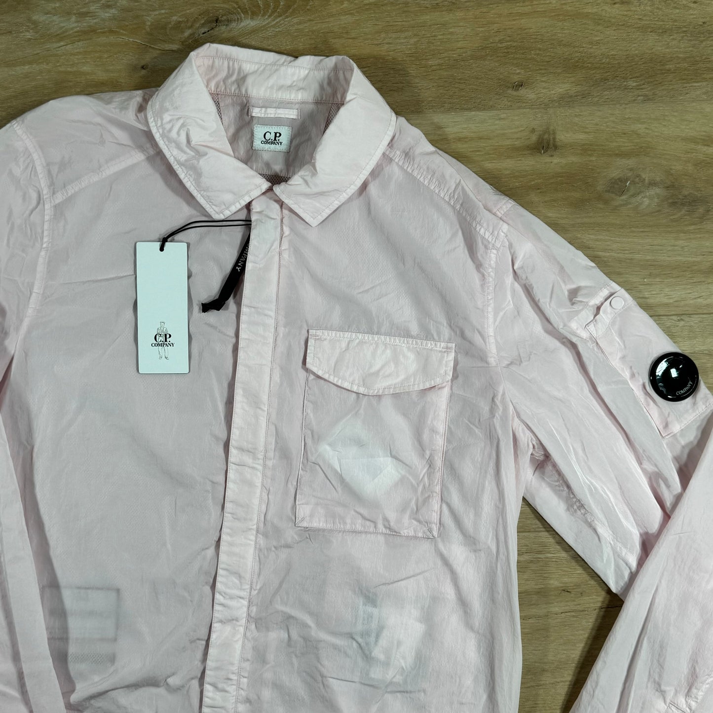 CP Company Chrome Lens Overshirt in Heavenly Pink