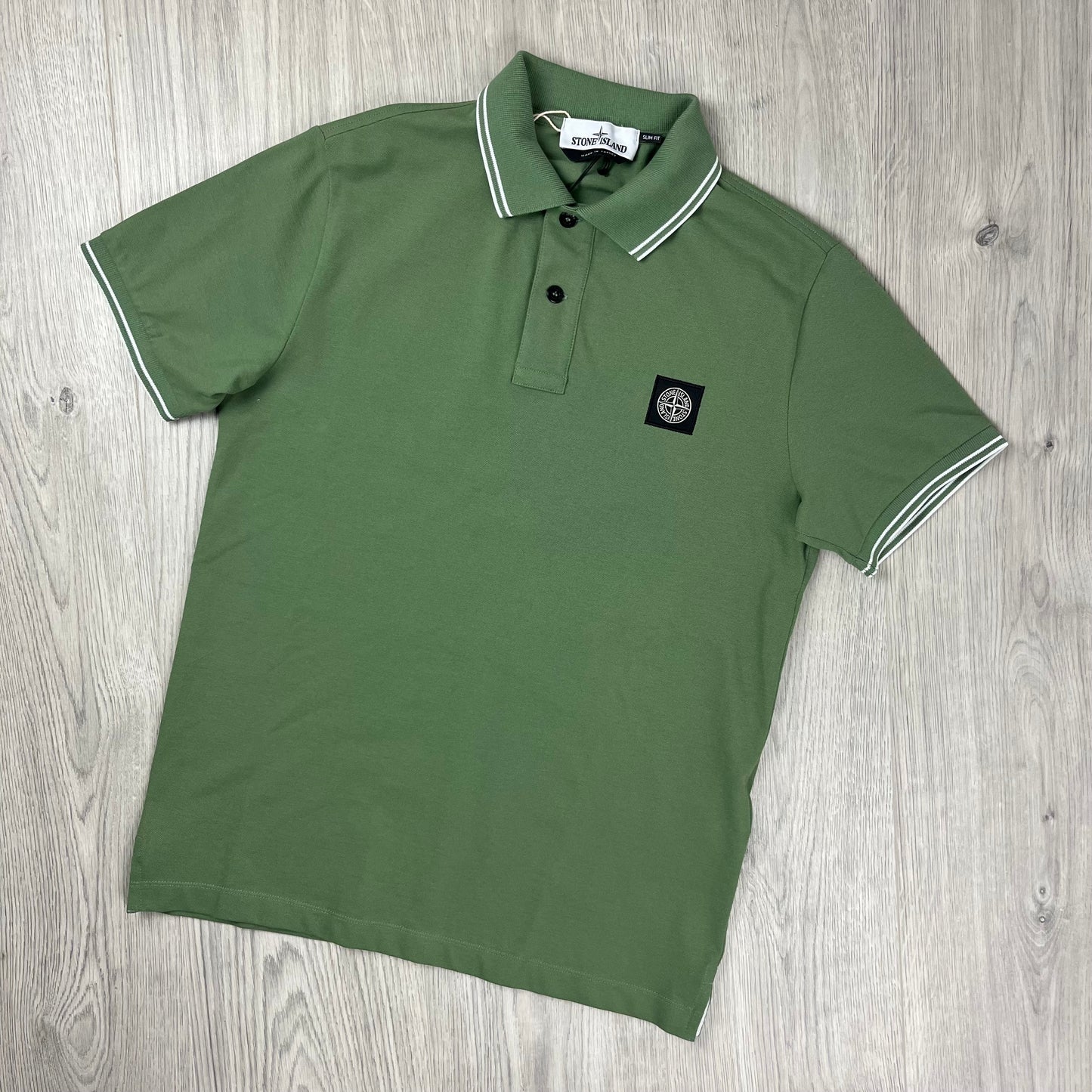 Stone Island Patch Polo Shirt - Olive Green