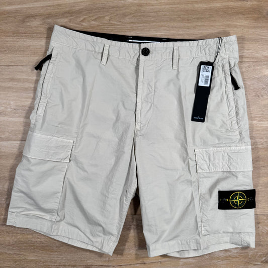 Stone Island Stretch Tela Cargo Bermuda Shorts in Sand