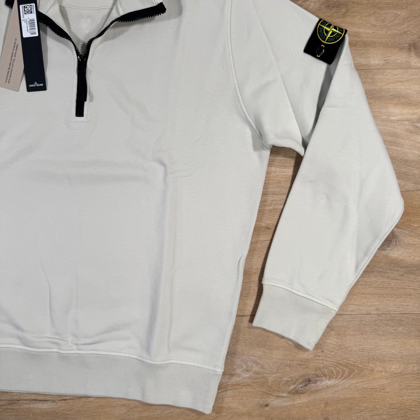 Stone Island Organic Cotton Half-Zip Sweatshirt in Sand