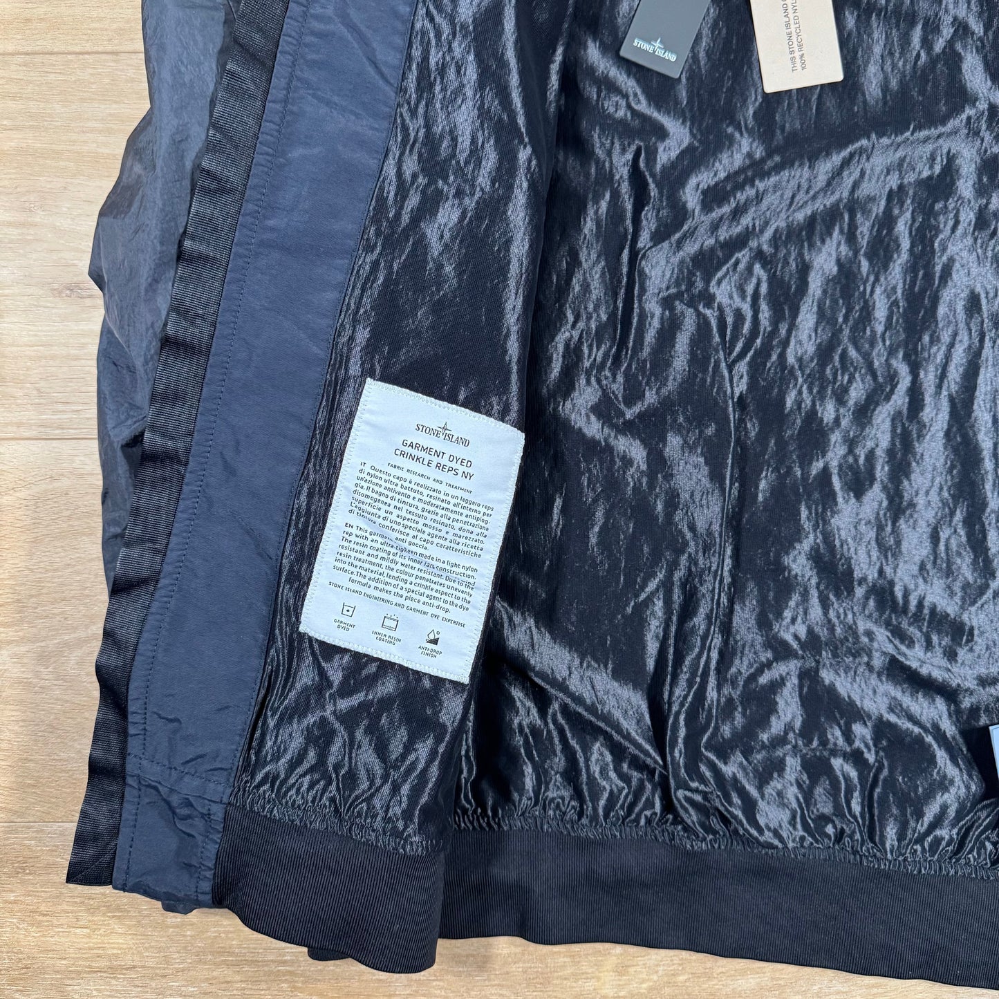 Stone Island Crinkle Reps R-NY Bomber Jacket in Navy