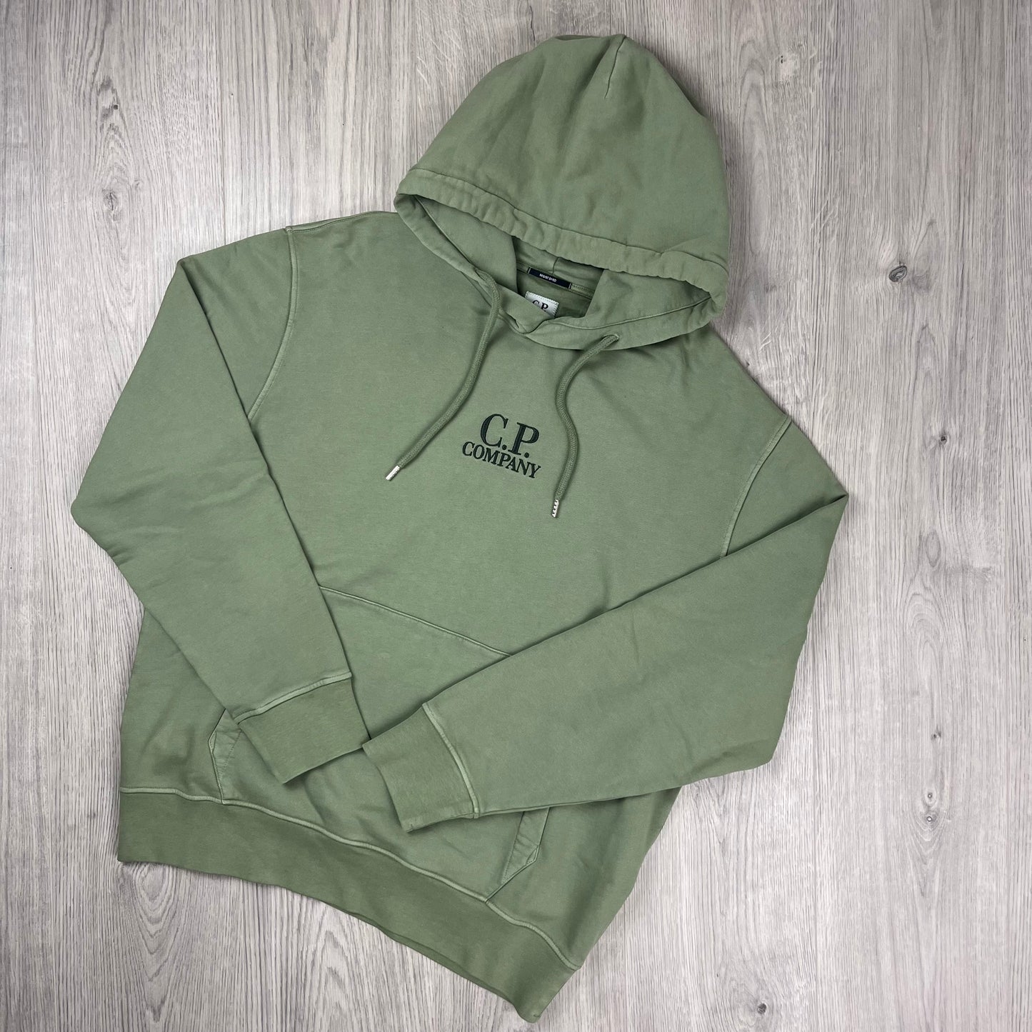 CP Company Raised Fleece Hoodie - Seagrass