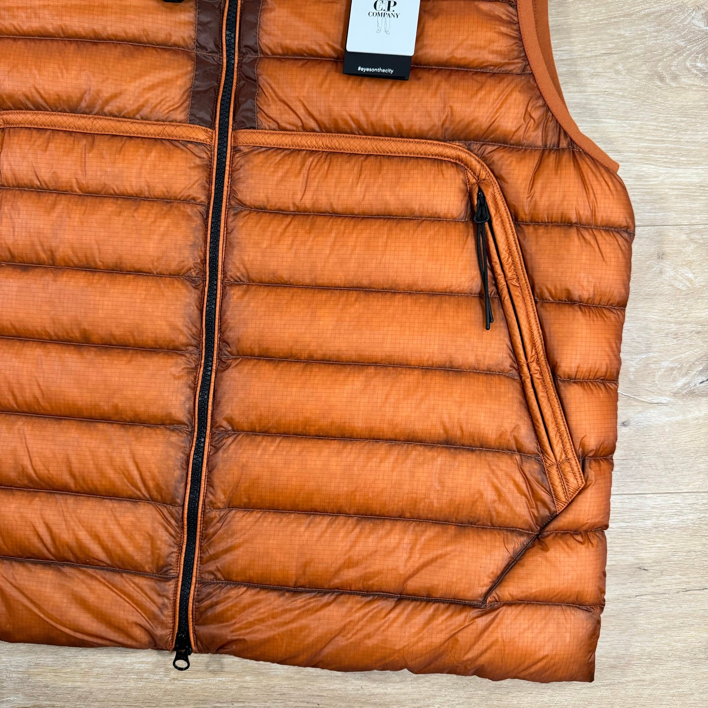 CP Company DD Shell Goggle Down Vest in Bombay Brown