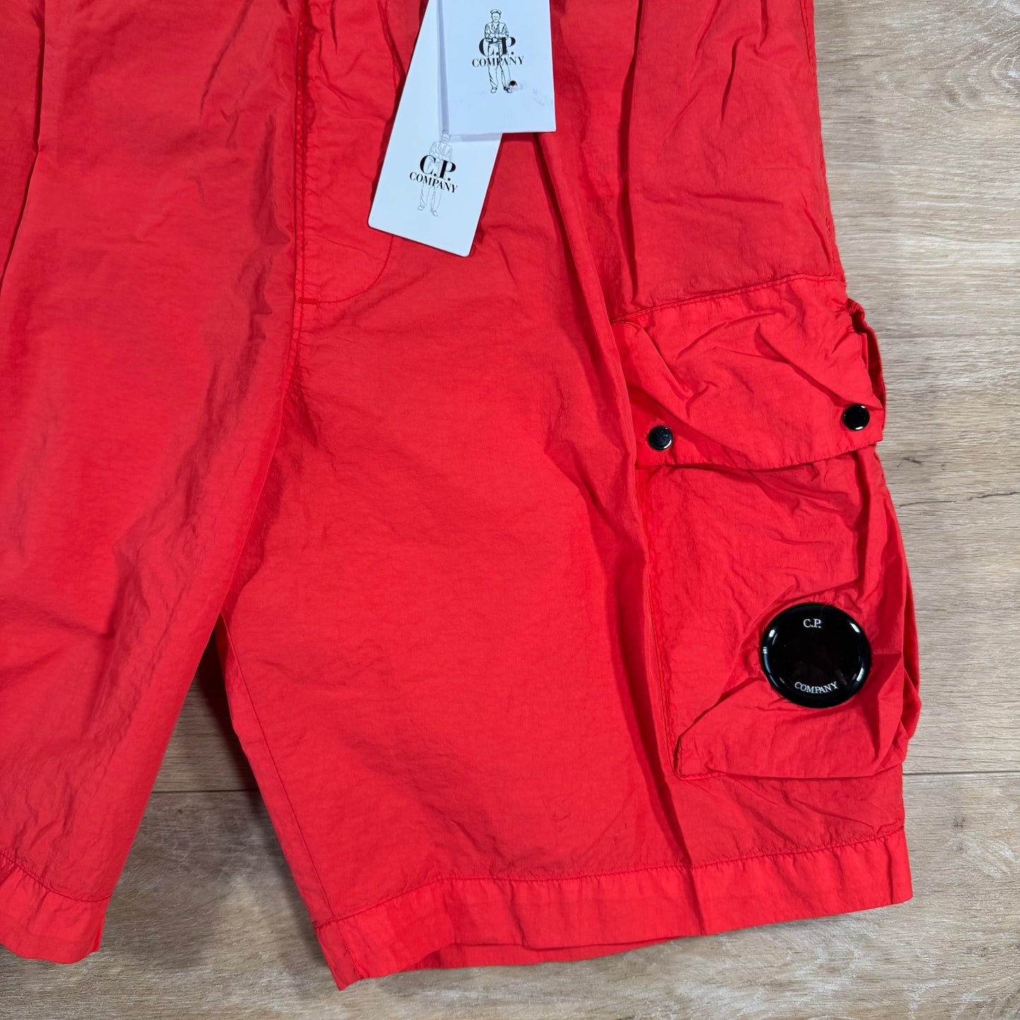 CP Company Flatt Nylon Cargo Lens Swim Shorts in Poinciana - Orange