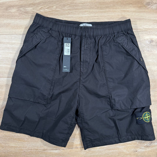 Stone Island Stretch Tela Bermuda Shorts in Black