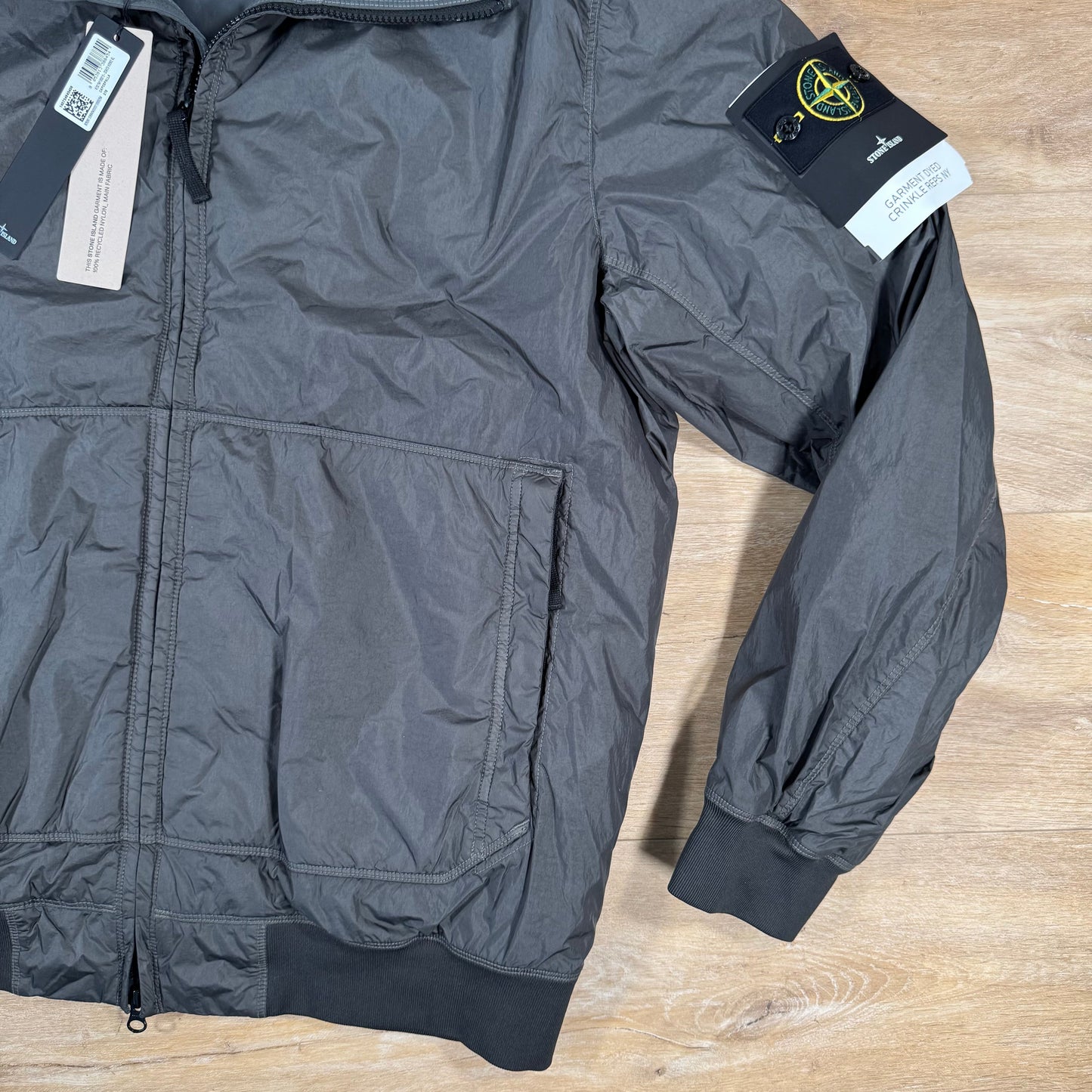 Stone Island Crinkle Reps NY Padded Jacket in Lead Grey