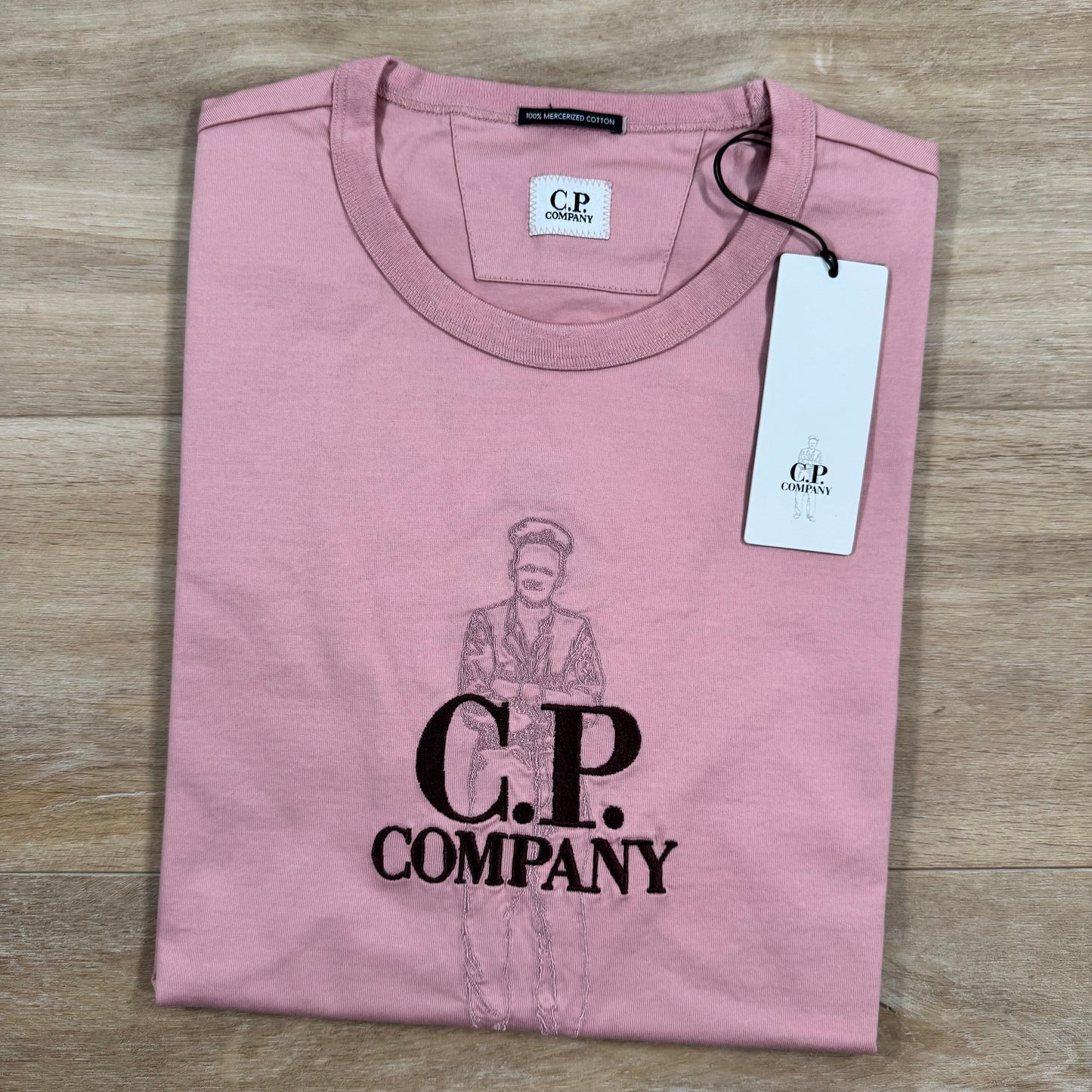 CP Company 30/2 Mercerized Jersey Twisted British Sailor T-Shirt in Misty Rose - Pink