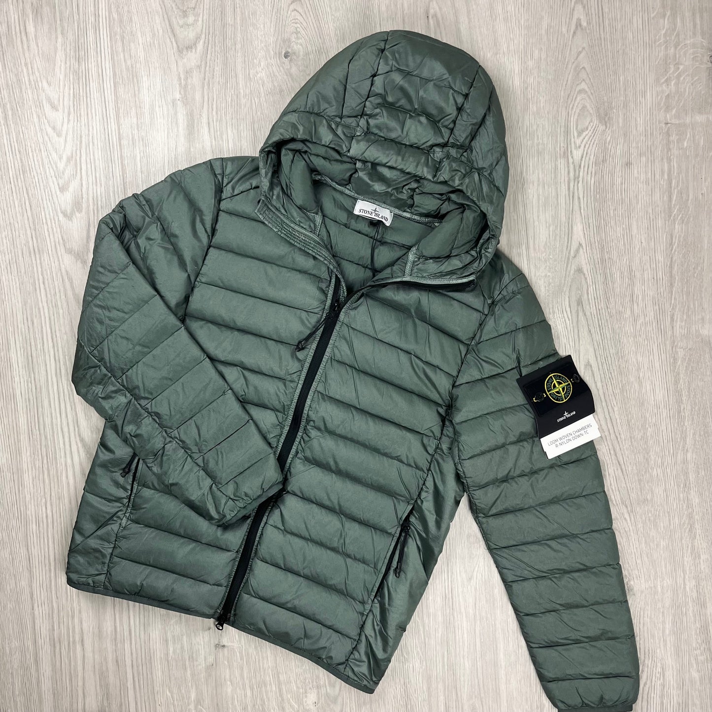 Stone Island Woven Down Jacket - Musk