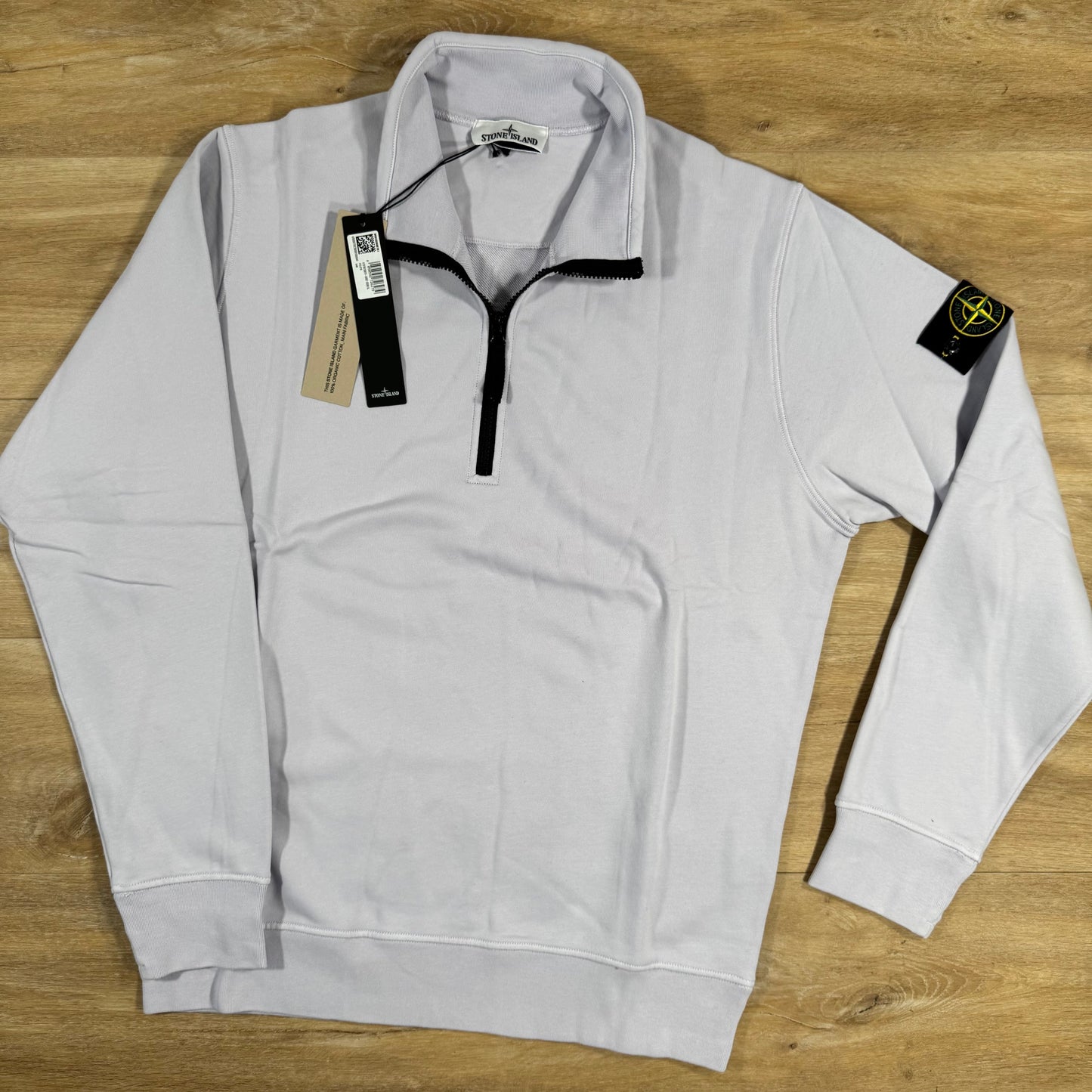 Stone Island Organic Cotton Half-Zip Sweatshirt in Lilac