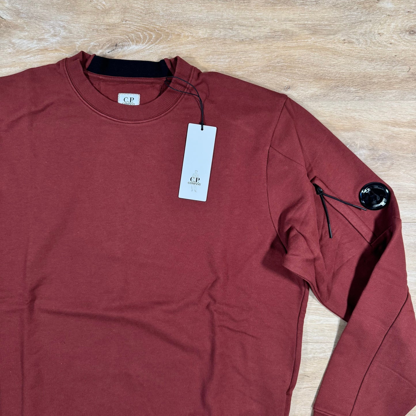 CP Company Diagonal Raised Fleece Lens Sweatshirt in Sable - Brown