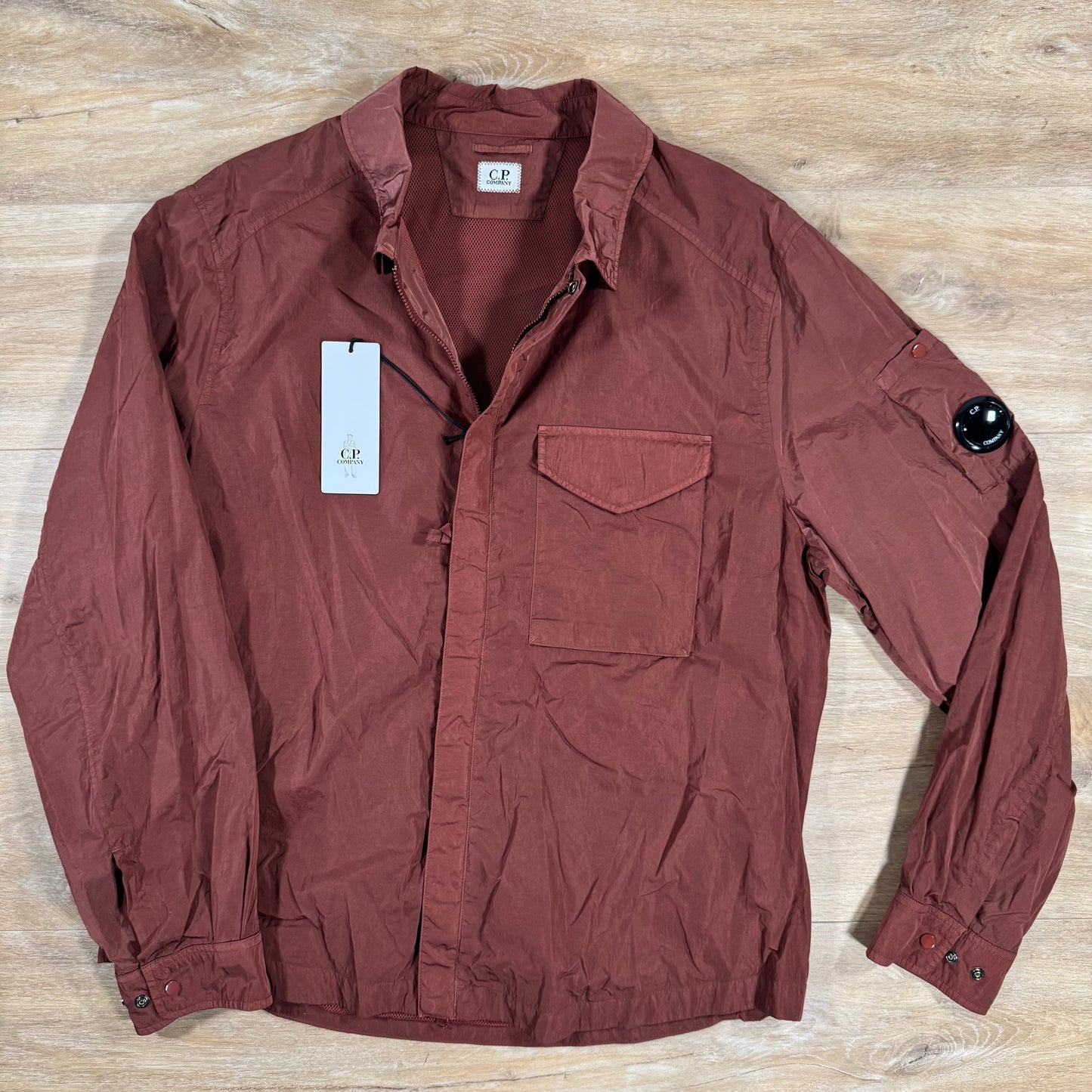 CP Company Chrome-R Lens Overshirt in Sable - Brown