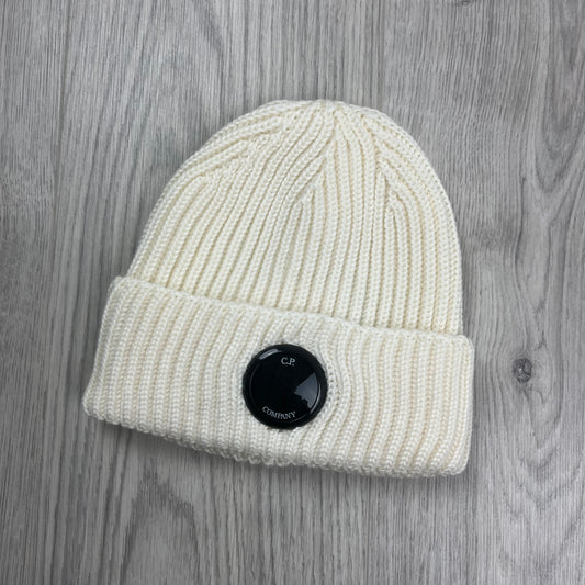 CP Company Lens Beanie - White
