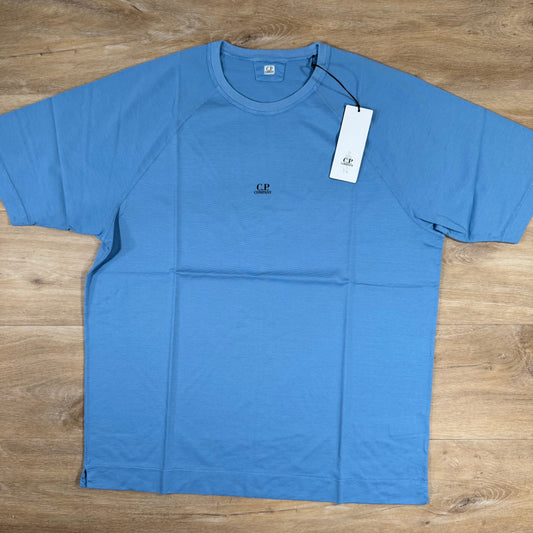 CP Company Micronet Jersey Raglan Logo T-Shirt in Pacific Coast - Light Blue
