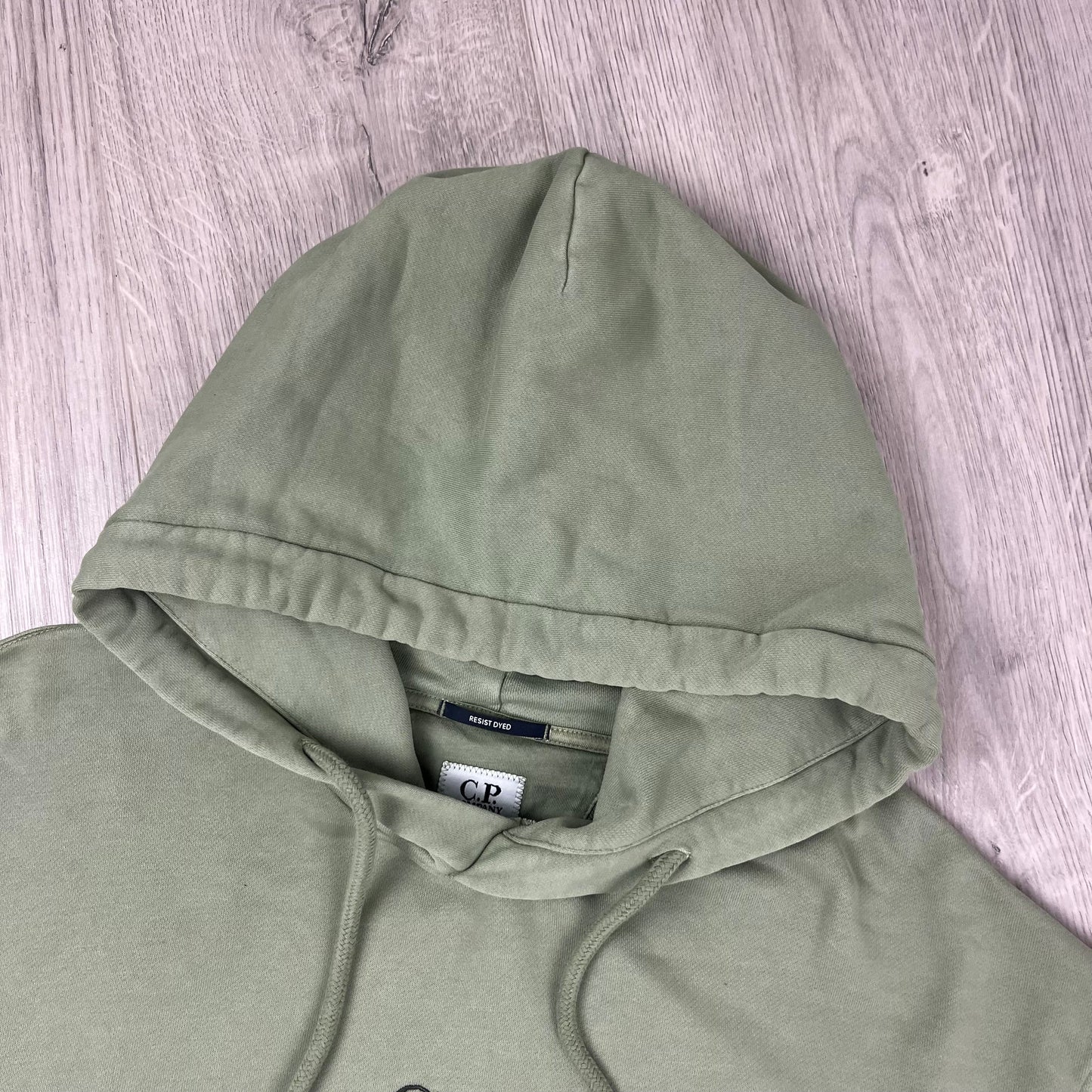 CP Company Raised Fleece Hoodie - Seagrass