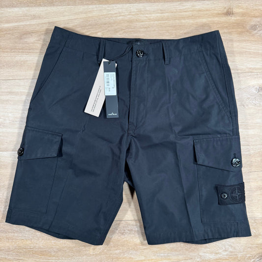 Stone Island Weatherproof Ghost Cargo Bermuda Shorts in Black