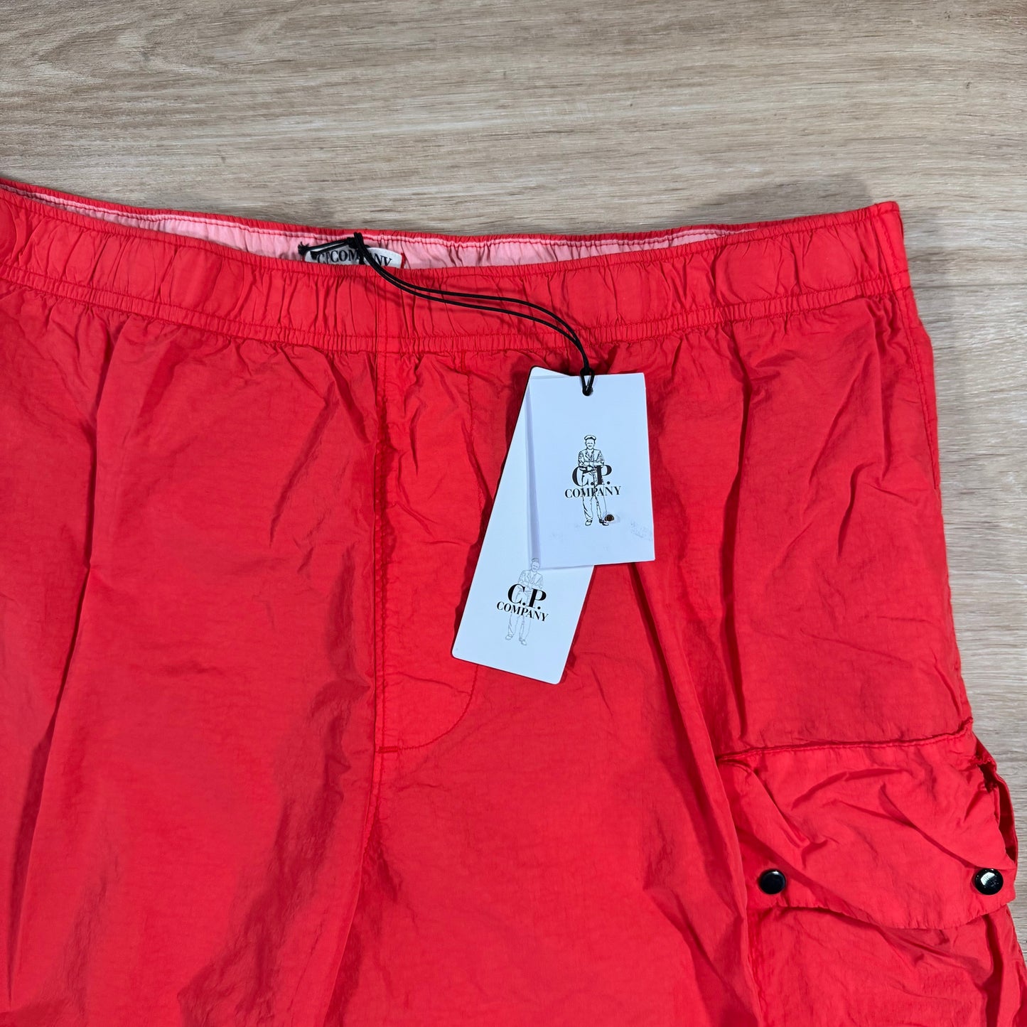 CP Company Flatt Nylon Cargo Lens Swim Shorts in Poinciana - Orange