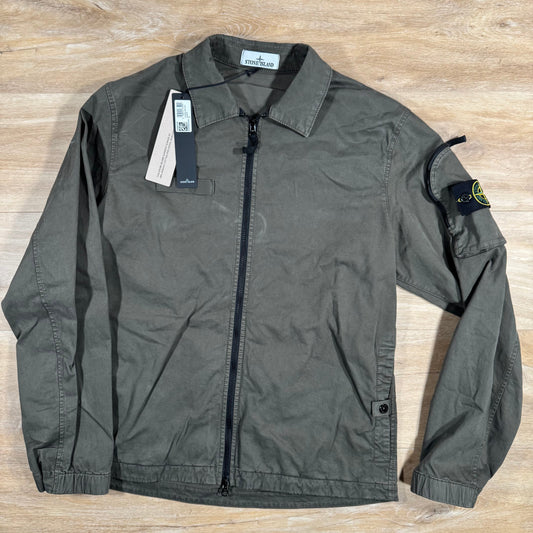 Stone Island Stretch Twill Overshirt in Military Green