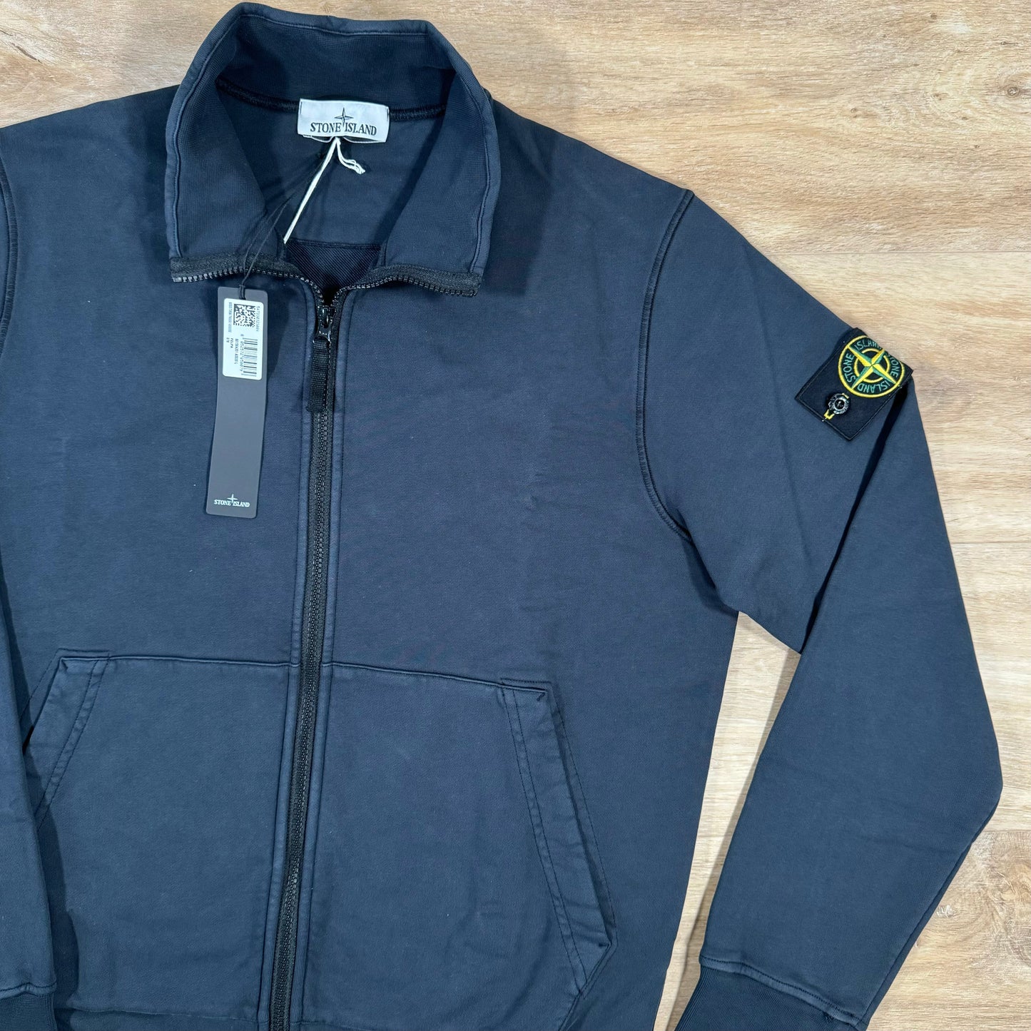 Stone Island Organic Cotton Full-Zip Sweatshirt in Navy