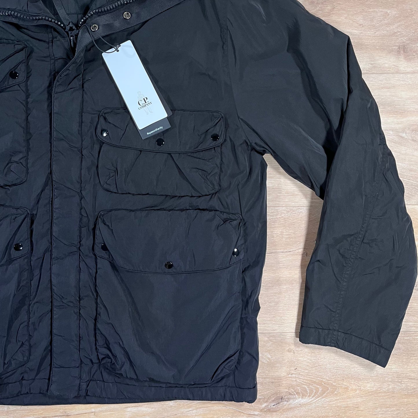 CP Company Chrome-R Goggle Jacket in Black